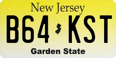 NJ license plate B64KST