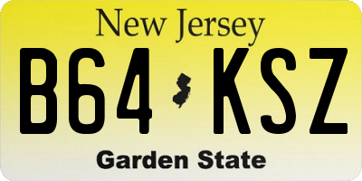 NJ license plate B64KSZ