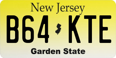 NJ license plate B64KTE