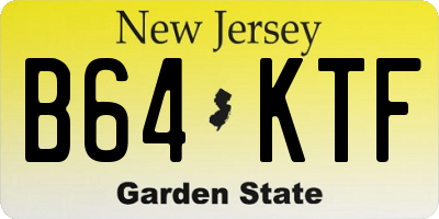 NJ license plate B64KTF