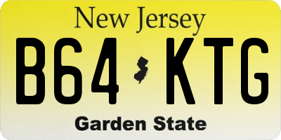 NJ license plate B64KTG