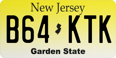 NJ license plate B64KTK