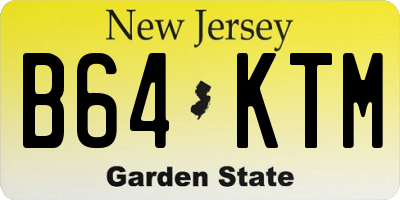 NJ license plate B64KTM