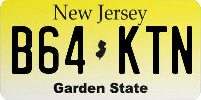 NJ license plate B64KTN