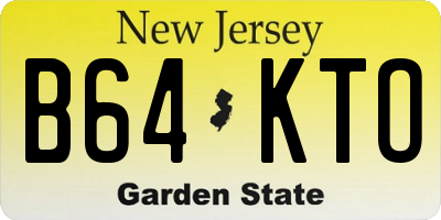 NJ license plate B64KTO