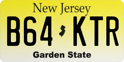 NJ license plate B64KTR