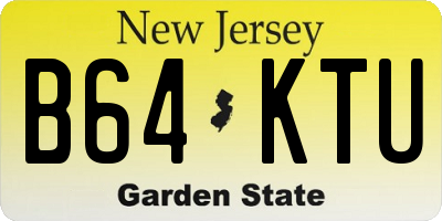 NJ license plate B64KTU