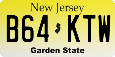 NJ license plate B64KTW