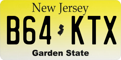 NJ license plate B64KTX