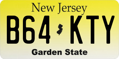 NJ license plate B64KTY