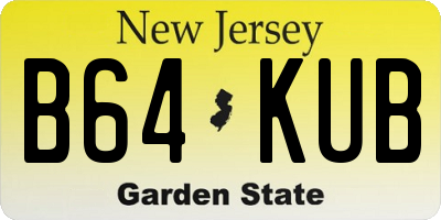 NJ license plate B64KUB