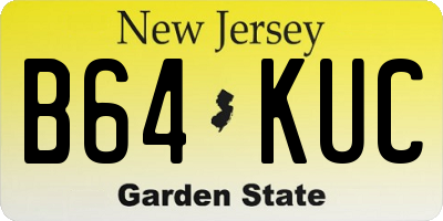 NJ license plate B64KUC