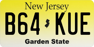 NJ license plate B64KUE