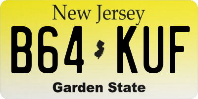 NJ license plate B64KUF