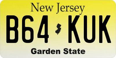NJ license plate B64KUK