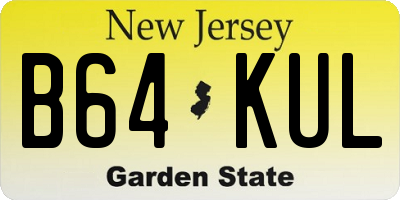 NJ license plate B64KUL