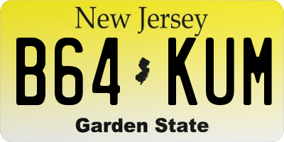 NJ license plate B64KUM