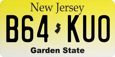 NJ license plate B64KUO