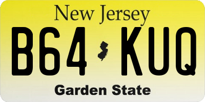 NJ license plate B64KUQ