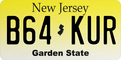 NJ license plate B64KUR