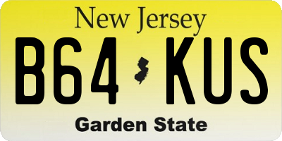 NJ license plate B64KUS