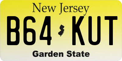 NJ license plate B64KUT