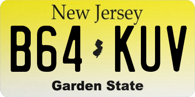 NJ license plate B64KUV