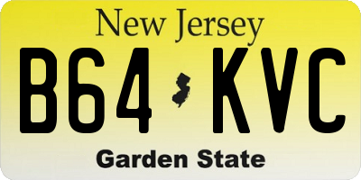 NJ license plate B64KVC