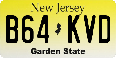 NJ license plate B64KVD