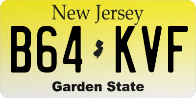 NJ license plate B64KVF