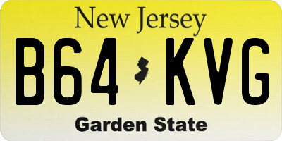 NJ license plate B64KVG