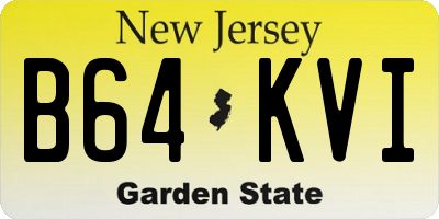 NJ license plate B64KVI