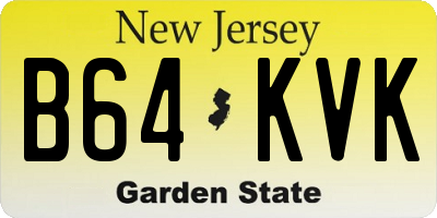 NJ license plate B64KVK