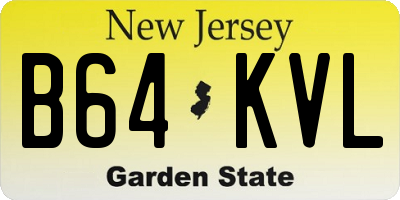 NJ license plate B64KVL