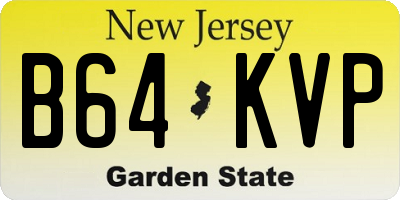 NJ license plate B64KVP