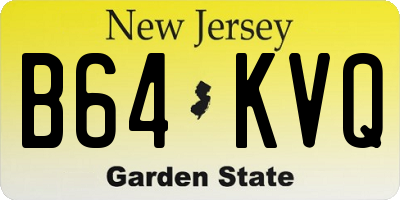 NJ license plate B64KVQ