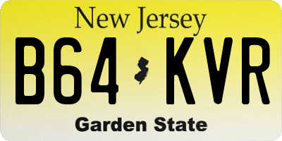 NJ license plate B64KVR