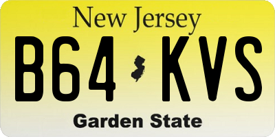 NJ license plate B64KVS
