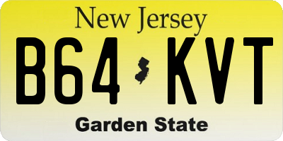 NJ license plate B64KVT