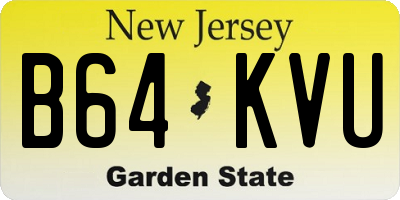 NJ license plate B64KVU
