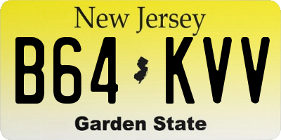 NJ license plate B64KVV