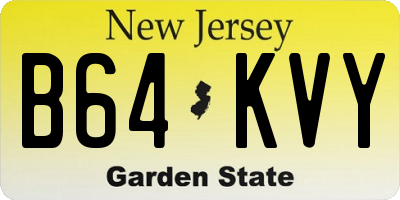 NJ license plate B64KVY