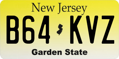 NJ license plate B64KVZ