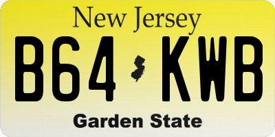 NJ license plate B64KWB