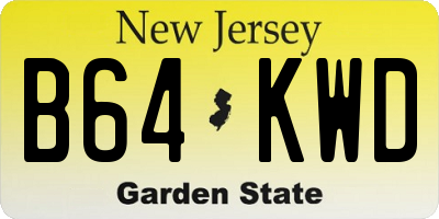 NJ license plate B64KWD