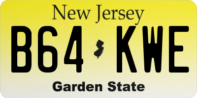 NJ license plate B64KWE