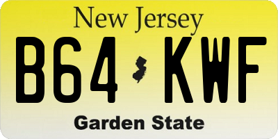 NJ license plate B64KWF
