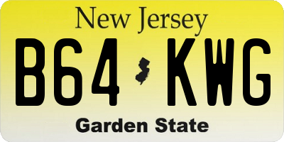 NJ license plate B64KWG