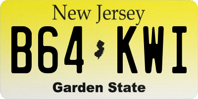 NJ license plate B64KWI