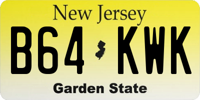 NJ license plate B64KWK